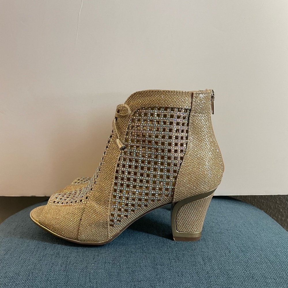 Valenti Franco Sassy 1 Peep Toe Glitter High Heels size 10